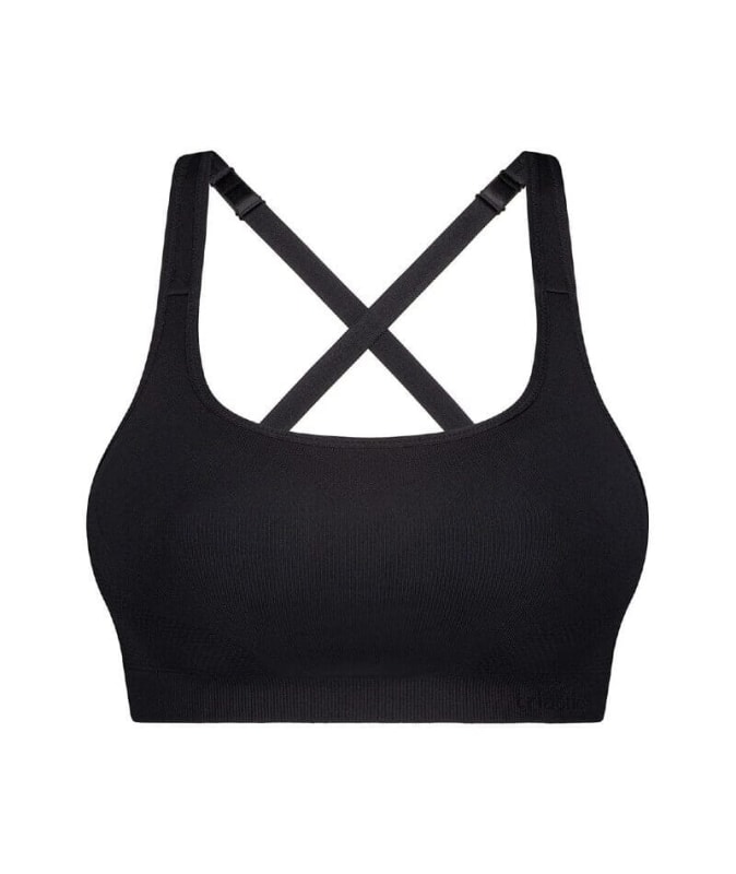 Triumph Triaction Seamfree Wire-free Crop Top Bra - Black Bras 