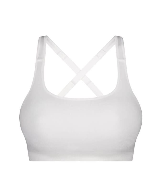 Triumph Triaction Seamfree Wire-free Crop Top Bra - White Bras 