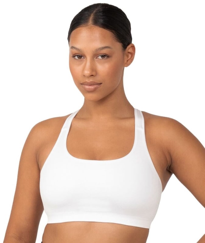 Triumph Triaction Seamfree Wire-free Crop Top Bra - White Bras