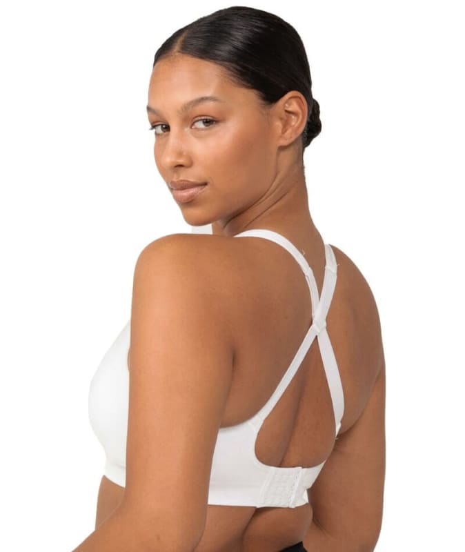 Triumph Triaction Seamfree Wire-free Crop Top Bra - White Bras 