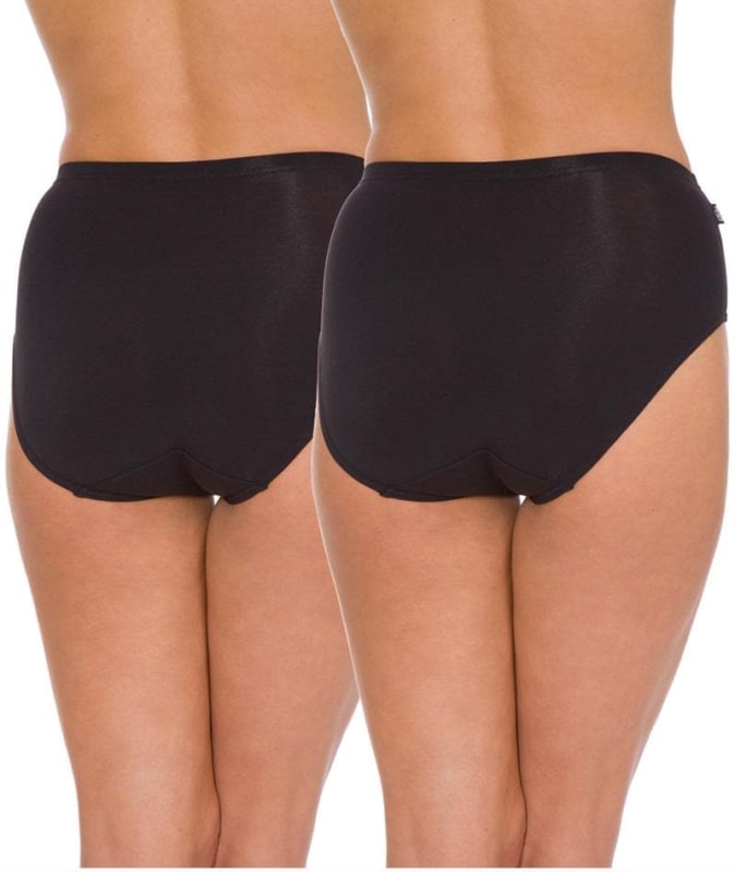Triumph Sloggi Hikini 2 Pack Midi Brief - Black Knickers