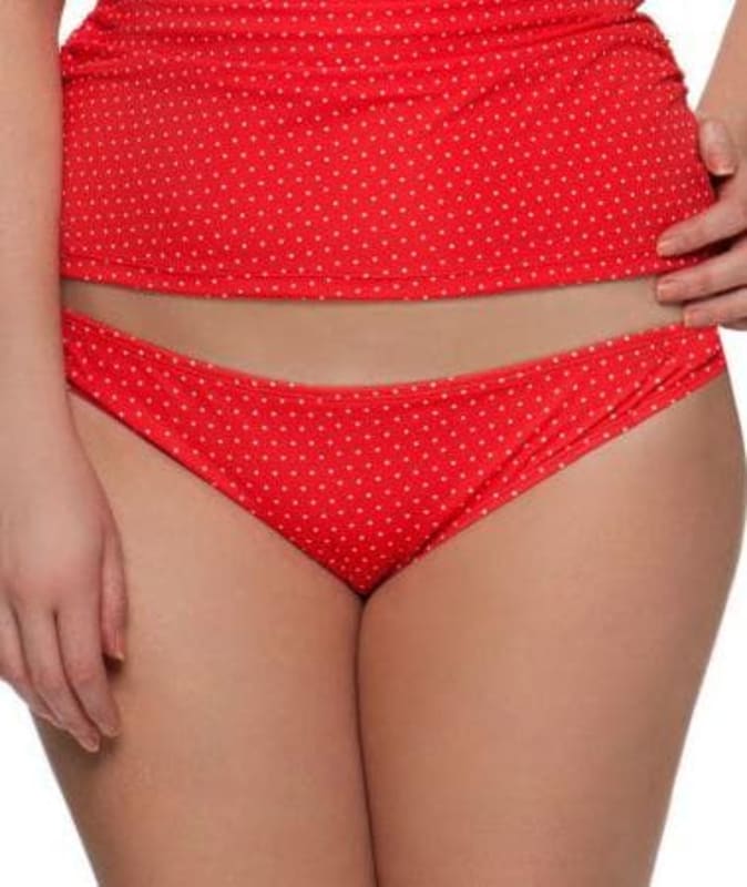 Curvy Kate Plain Sailing Ruched Back Brief - Flame Spot Swim 12