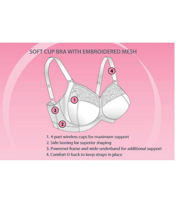 Exquisite Form Fully Soft Cup Bra With Embroidered Mesh Bras