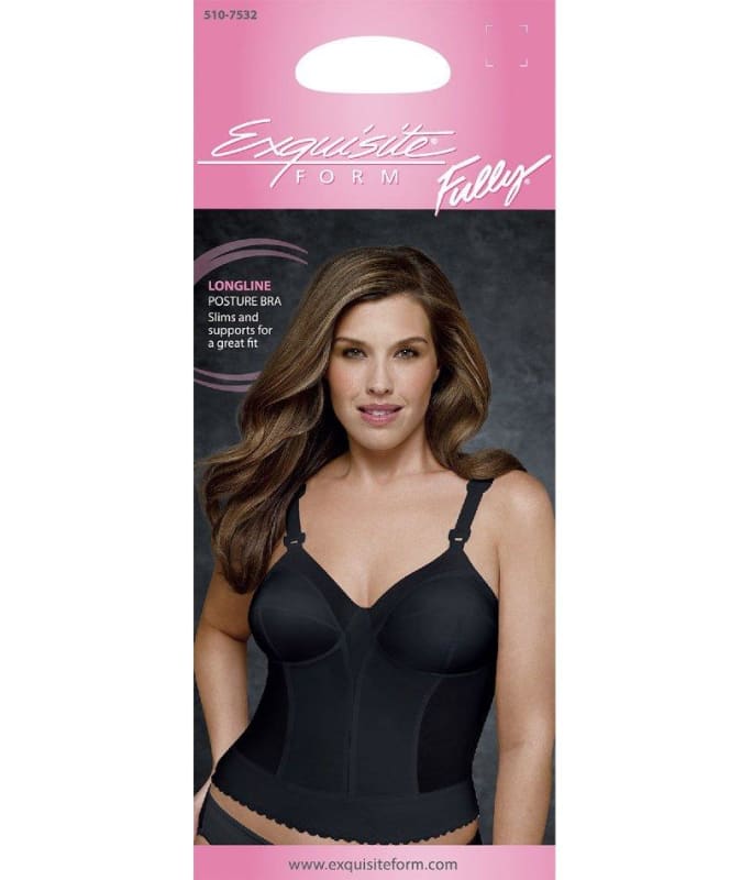 Exquisite Form Fully Back Close Longline Bra - Black Bras 