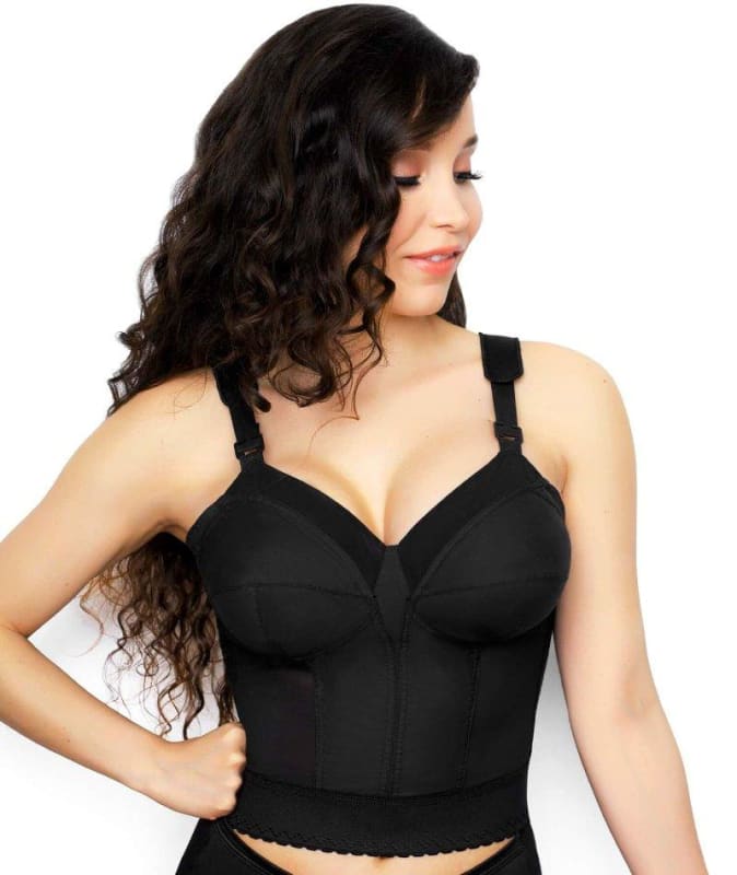 Exquisite Form Fully Back Close Longline Bra - Black Bras