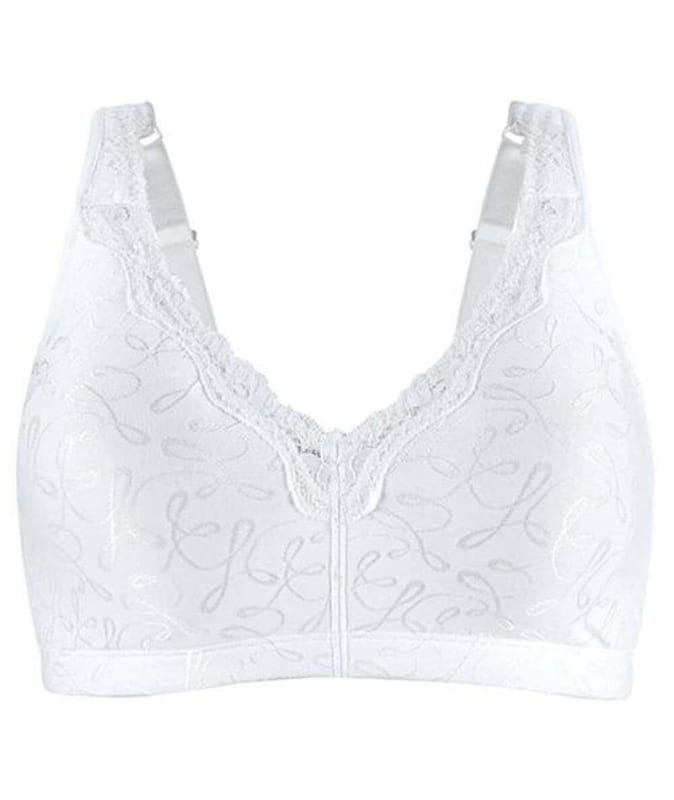 Exquisite Form Fully Comfort Lining Bra With Jacquard Lace - White Bras