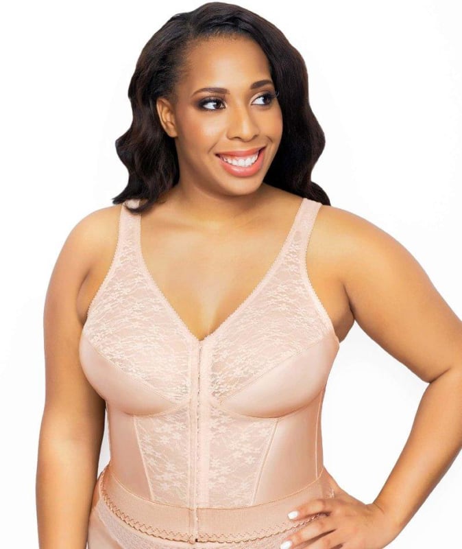Exquisite Form Fully Front Close Longline Posture - Rose Beige Bras