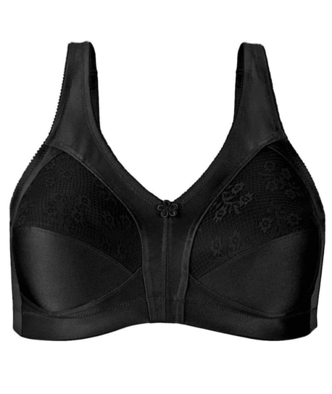 Exquisite Form Fully Side Shaping Bra With Floral - Black