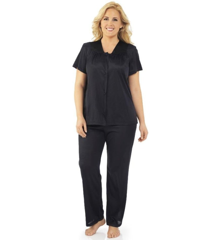 Exquisite Form Short Sleeve Pajamas - Midnight Black Sleep / Lounge