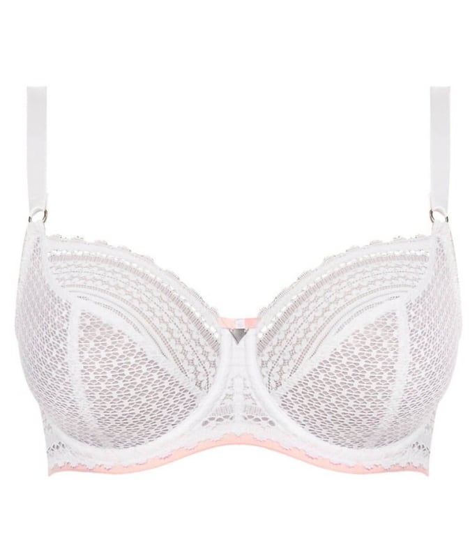 Freya Daisy Lace Underwire Balcony K Cup Bra - White Bras