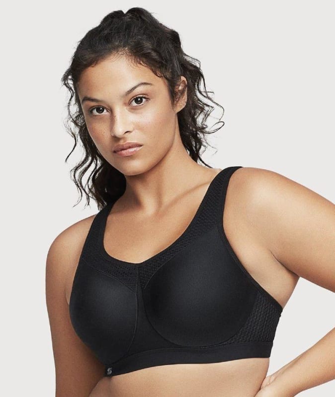 Glamorise High Impact Seamless Sports Bra - Black Bras 