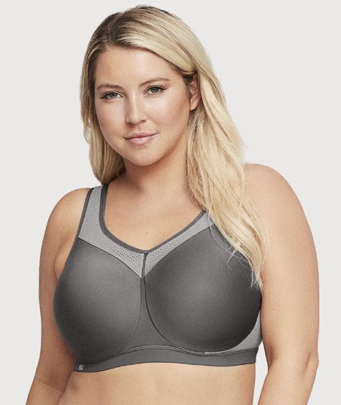Glamorise High Impact Seamless Sports Bra Grey Bras 