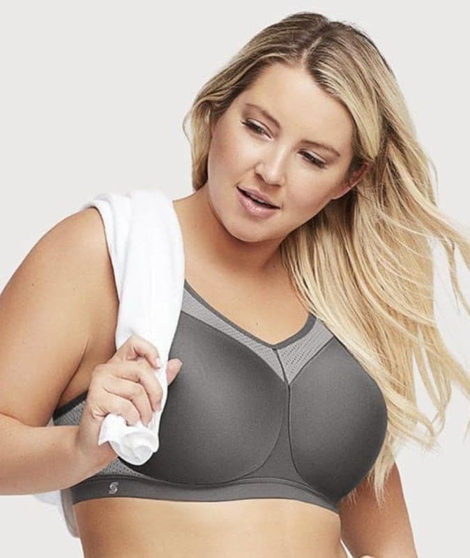 Glamorise High Impact Seamless Sports Bra Grey Bras 