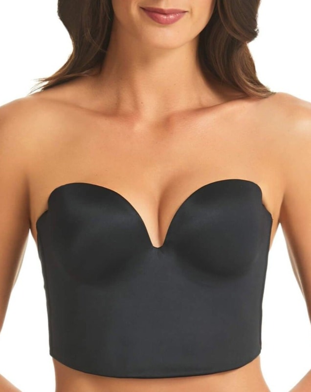 Finelines Refined Low Back Longline Bra - Black Bras
