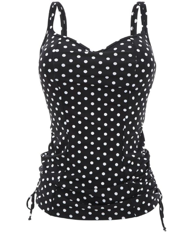 Panache Swim Anya Spot Balconnet Underwired Tankini Top - Black White 