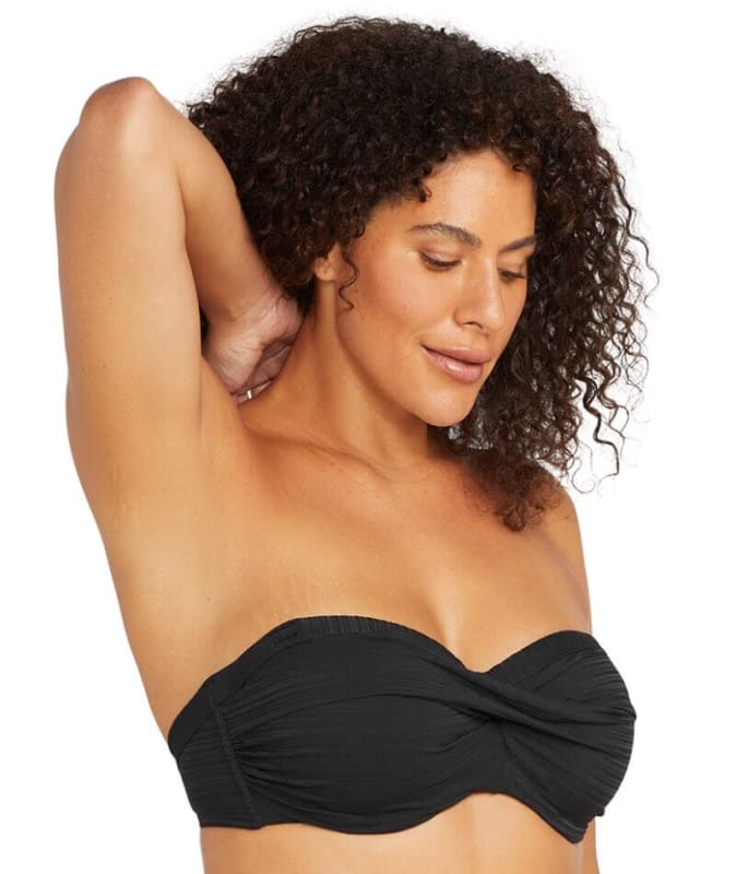 Artesands Aria Botticelli Bandeau D-DD Cup Bikini Top - Black Swim