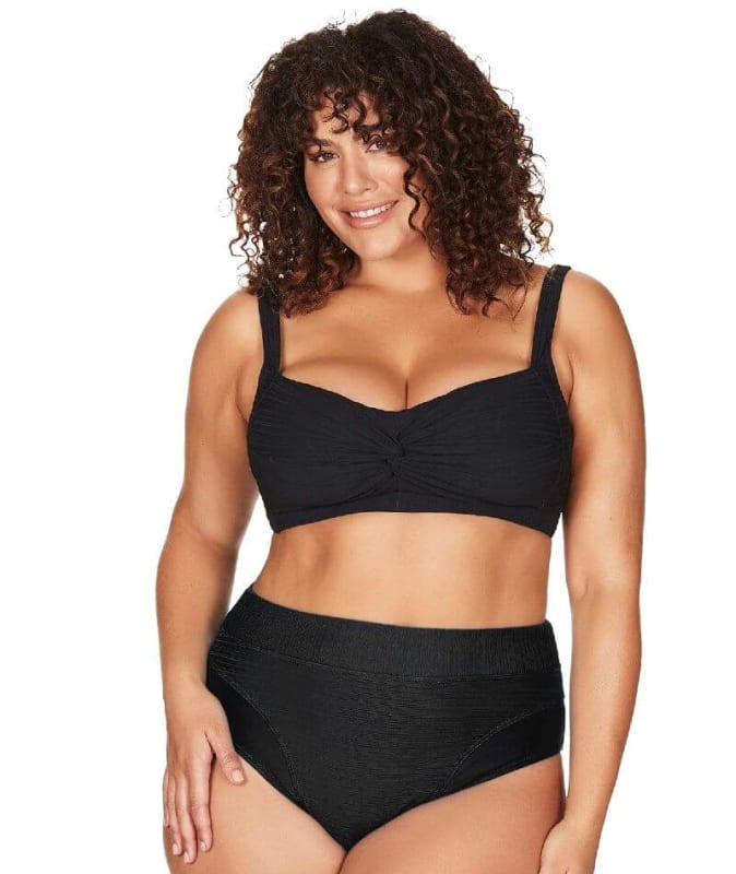 Artesands Aria Botticelli Twist Front C-DD Cup Bikini Top - Black Swim 