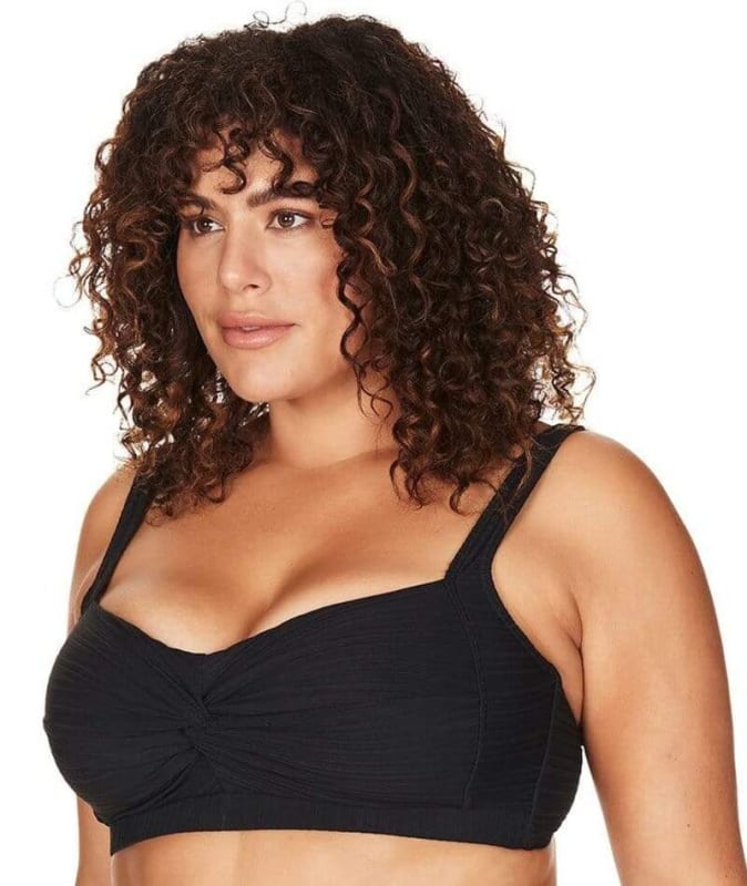 Artesands Aria Botticelli Twist Front C-DD Cup Bikini Top - Black Swim