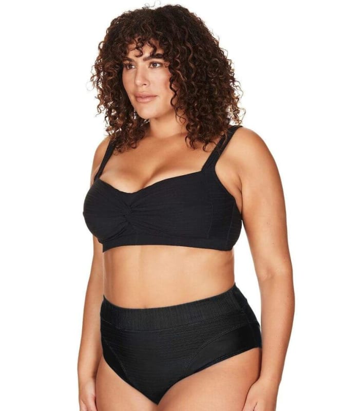 Artesands Aria Botticelli Twist Front C-DD Cup Bikini Top - Black Swim