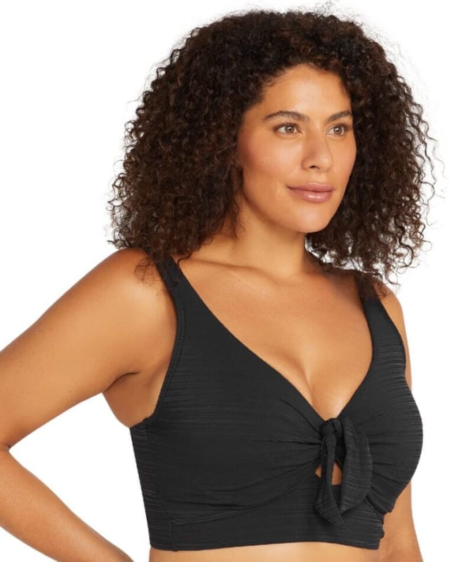 Artesands Aria Cezanne D-E Cup Midriff Underwire Bikini Top - Black Swim