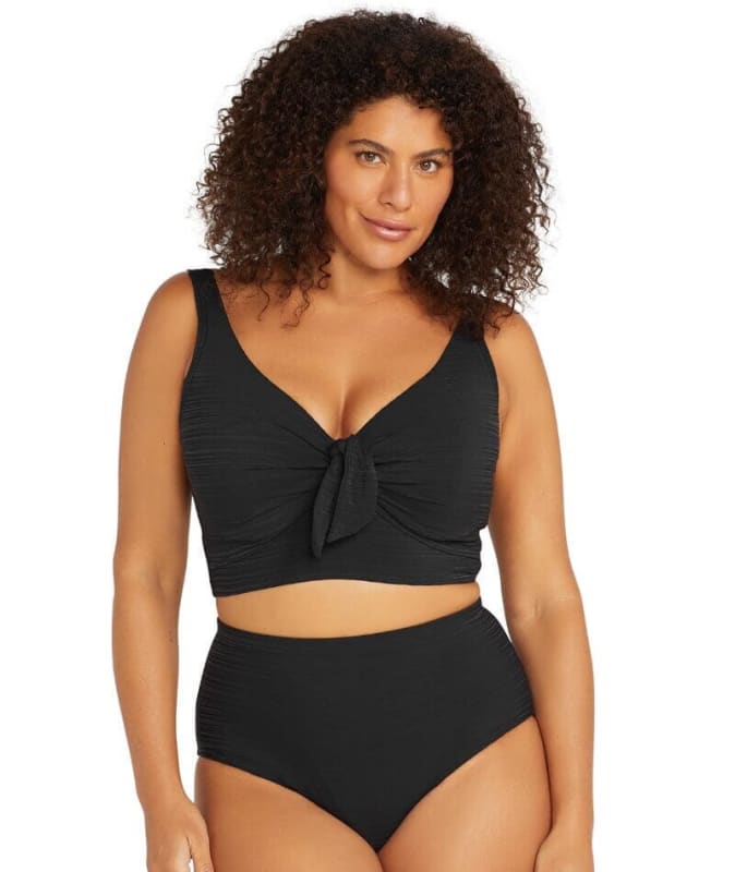 Artesands Aria Cezanne D-E Cup Midriff Underwire Bikini Top - Black Swim