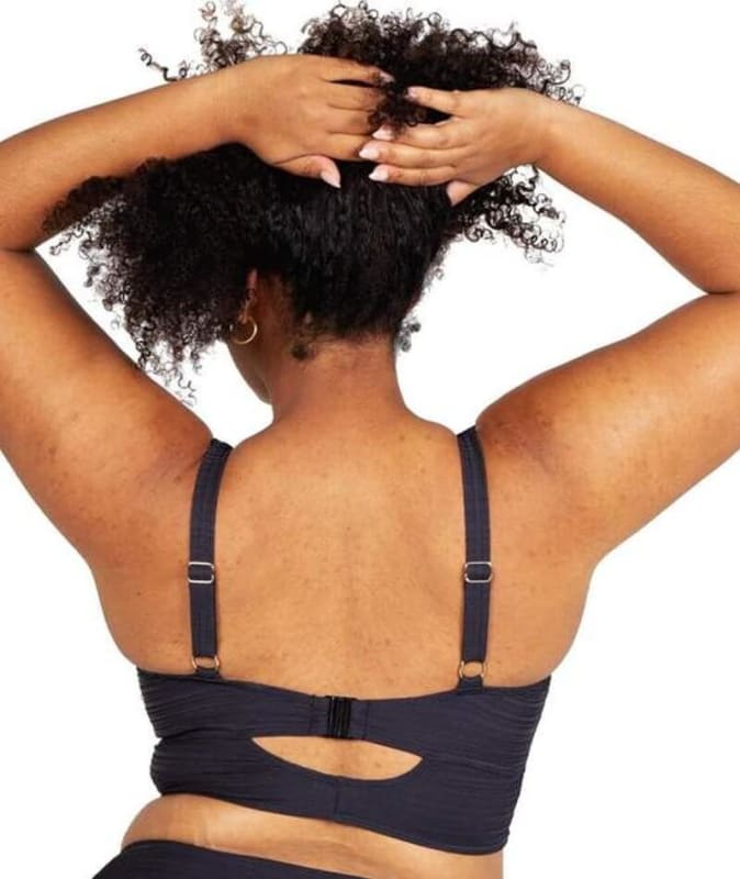 Artesands Aria Cezanne D-E Cup Midriff Underwire Bikini Top - Black Swim