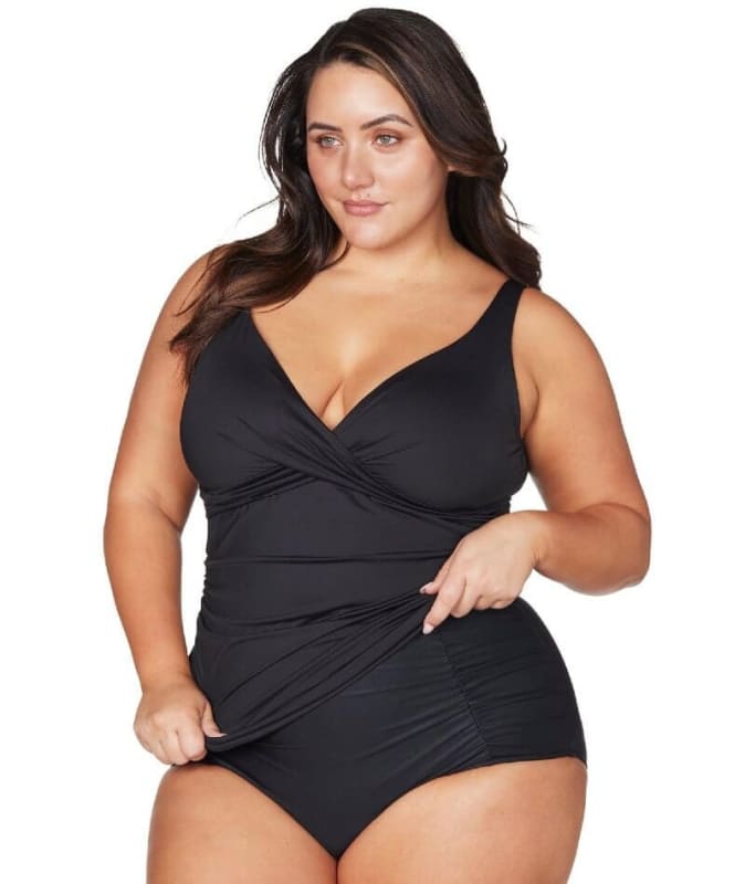 Artesands Recycled Hues Delacroix D-G Cup Wire-free Tankini Top - Black Swim 