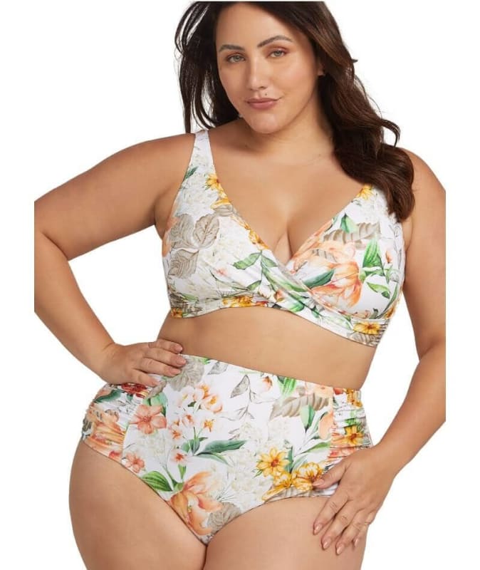 Artesands La Dolce Vita Delacroix Cross Front D-G Cup Bikini Top - White Swim