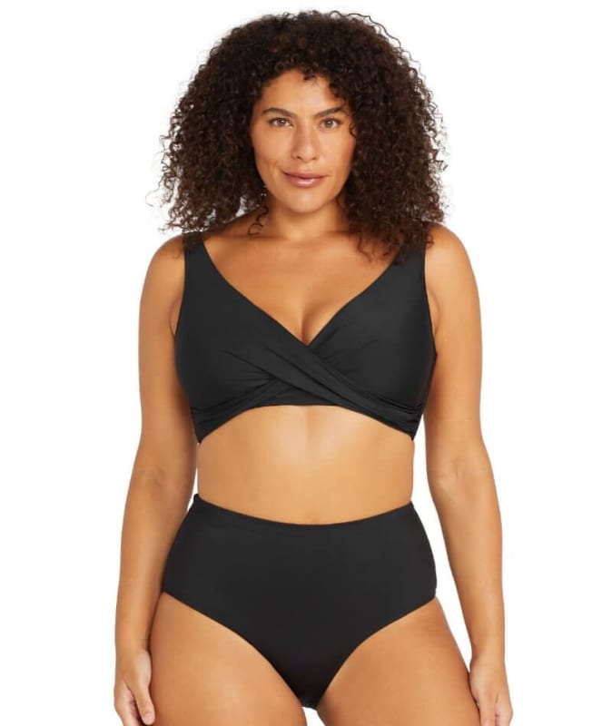 Artesands Recycled Hues Delacroix Cross Front D-G Cup Bikini Top - Black Swim