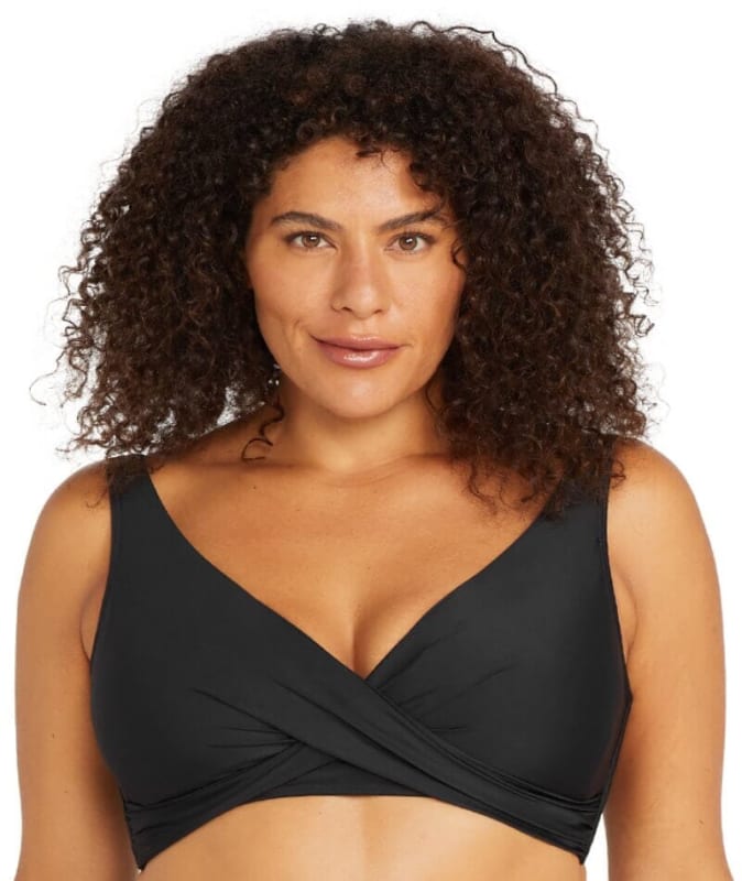 Artesands Recycled Hues Delacroix Cross Front D-G Cup Bikini Top - Black Swim 
