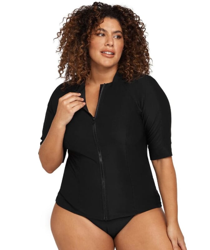 Artesands Recycled Hues Sunsafe Short Sleeve Top - Black Swim 