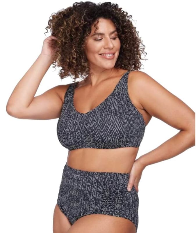 Artesands Zig Zag Botticelli High Waist Swim Brief - Black Swim