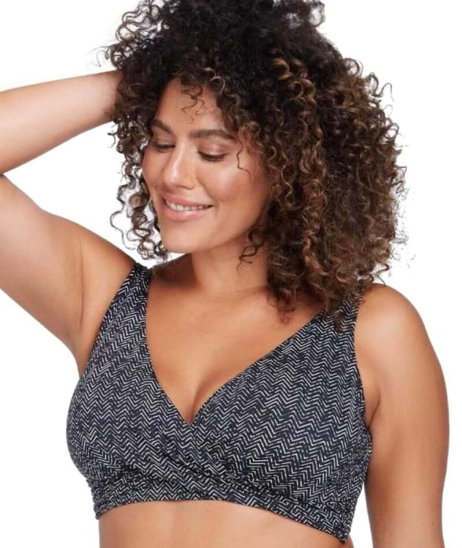 Artesands Zig Zag Delacroix Cross Front D-G Cup Bikini Top - Black Swim