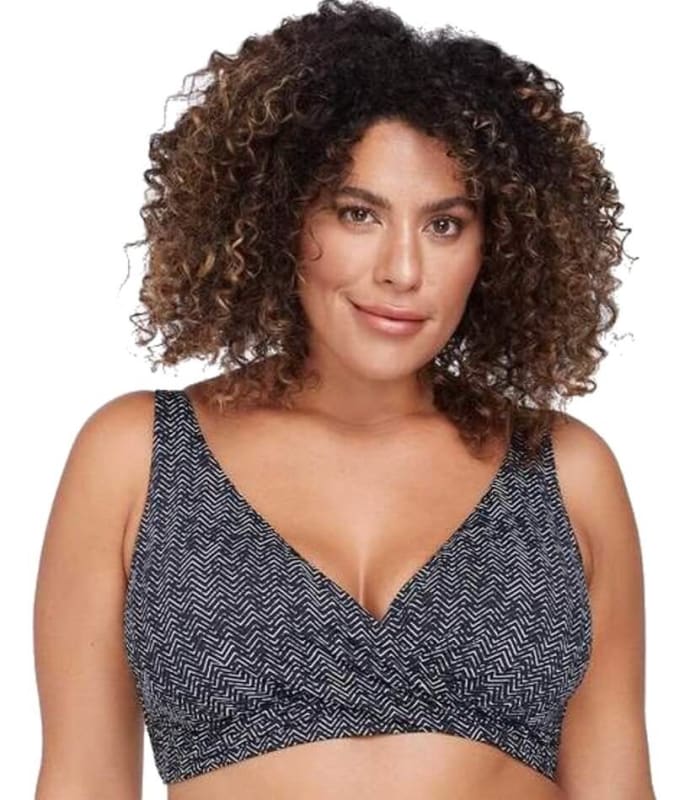 Artesands Zig Zag Delacroix Cross Front D-G Cup Bikini Top - Black Swim