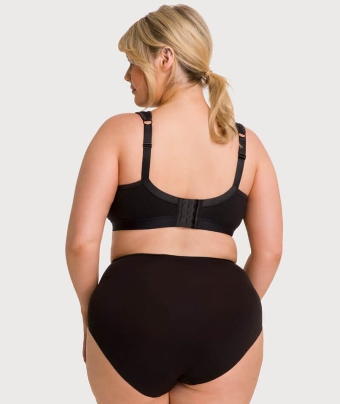 Ava & Audrey Faye Cotton Wire-free Support Bra - Black Bras 
