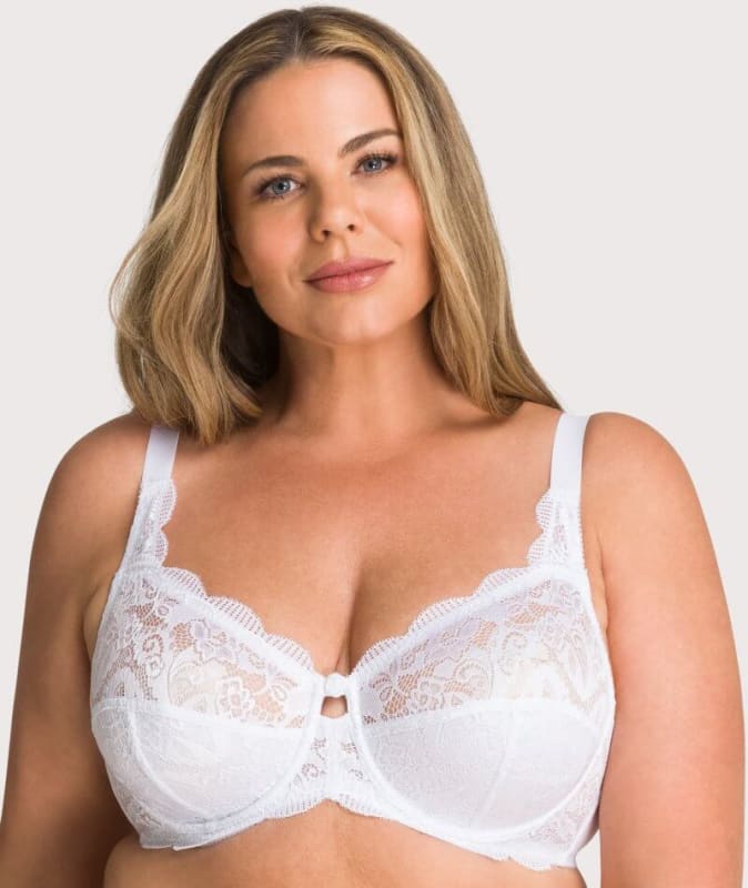 Ava & Audrey Lucille Lace Underwired Full Cup Bra - White Bras