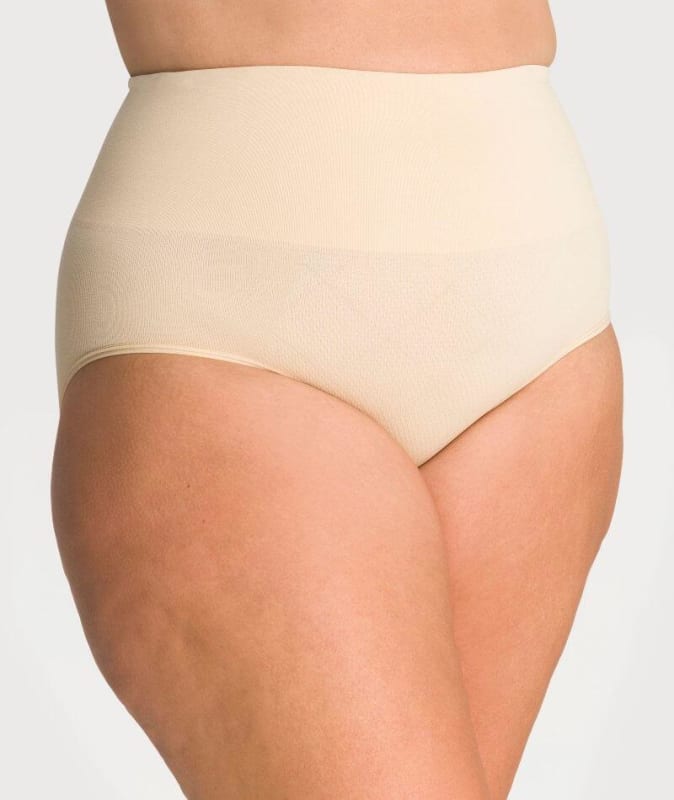 Ava & Audrey Seamless Smoothing Mid-Waist Brief - Beige Shapewear 