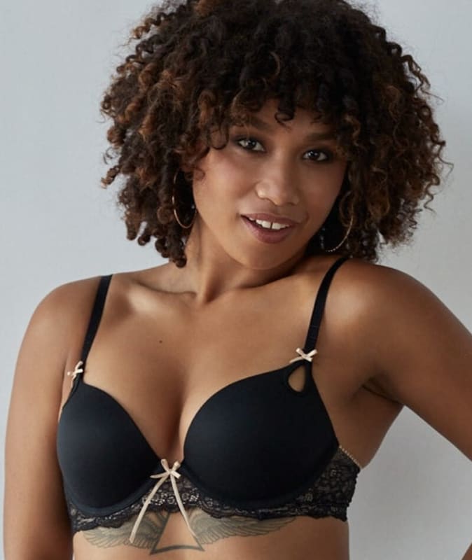 Bendon Me Keyhole Boost Bra - Black/Toasted Almond Bras