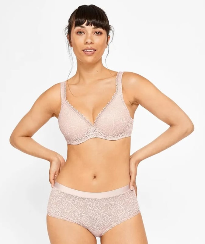 Berlei Barely There Lace Full Brief - Nude Lace Knickers 