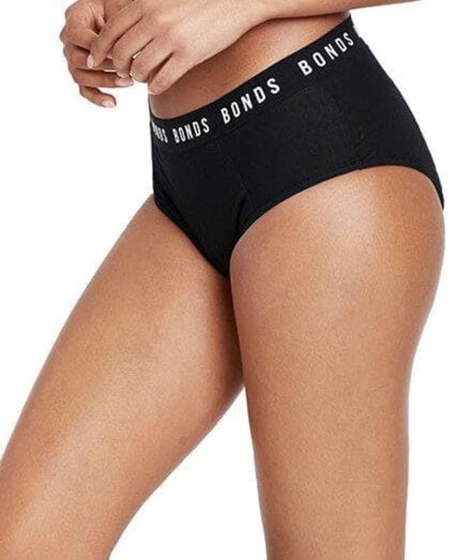 Bonds Bloody Comfy Moderate Period Full Brief - Black Knickers