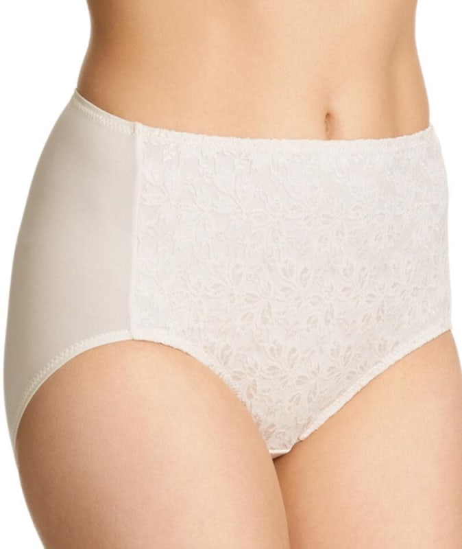 Jockey No Ride Up Microfibre and Lace Full Brief - Cream Knickers