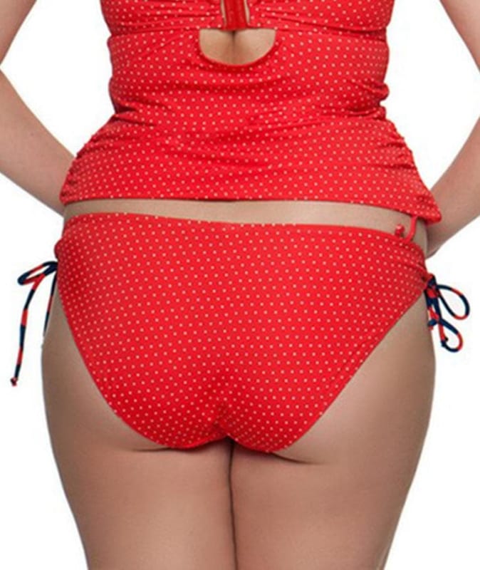 Curvy Kate Plain Sailing Ruched Back Brief - Flame Spot Swim