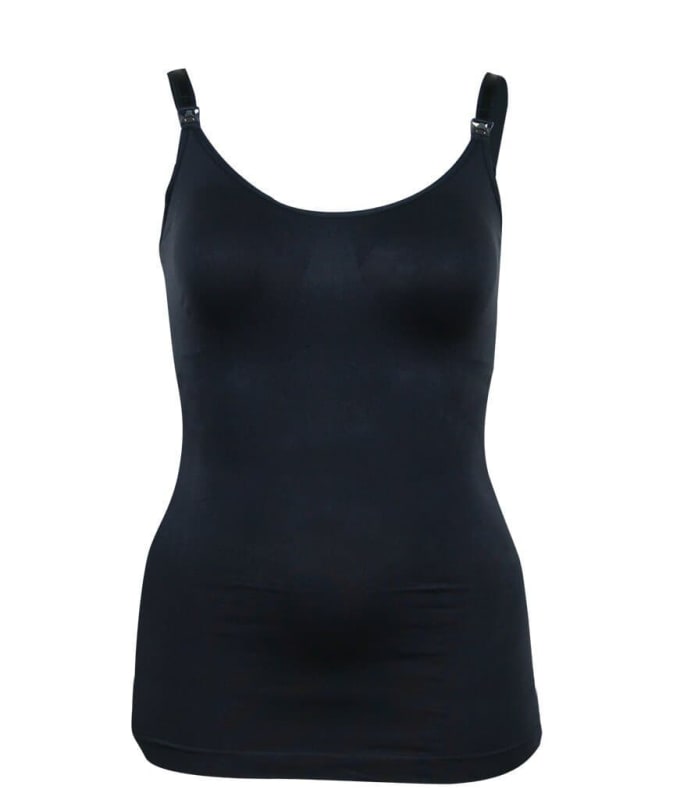 Cake Maternity Toffee Shaping Seamless Nursing Tank - Black Sleep