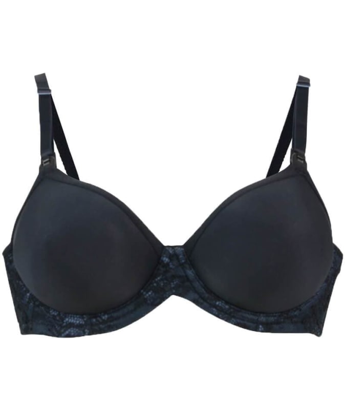 Cake Maternity Waffles 3D Spacer Contour Flexi Wire Nursing Bra - Black Bras 