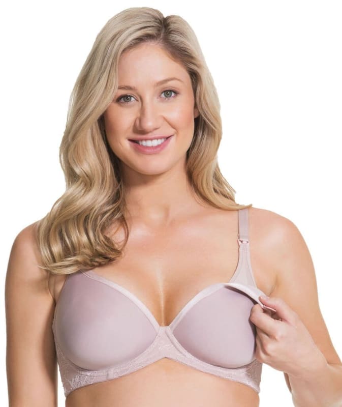 Cake Maternity Waffles 3D Spacer Contour Flexi Wire Nursing Bra - Oyster Pink Bras