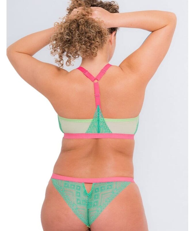 Curvy Kate Front and Centre Brazilian Brief - Mint/Pink Green Knickers