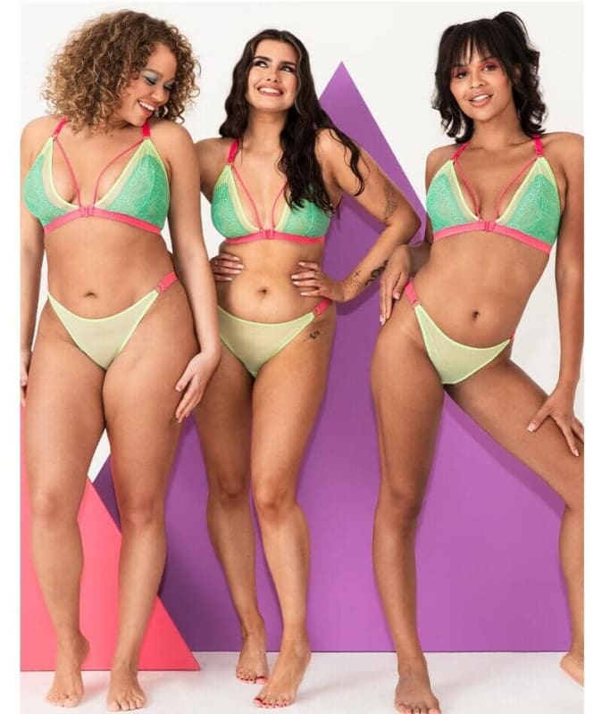 Curvy Kate Front and Centre Brazilian Brief - Mint/Pink Green Knickers