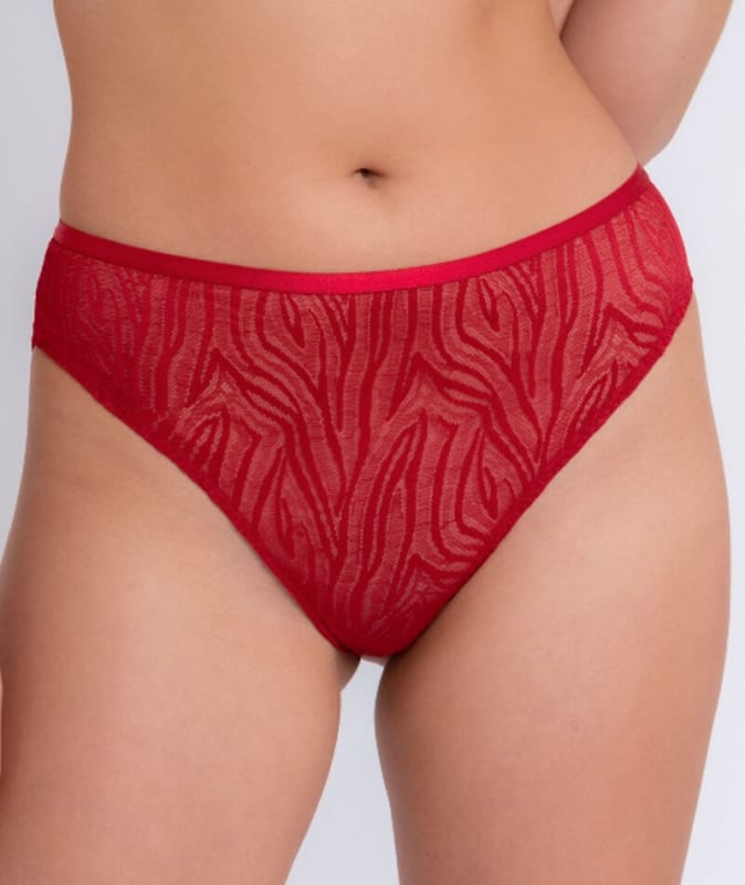 Curvy Kate Lace Daze Brazilian Brief - Lipstick Red Knickers