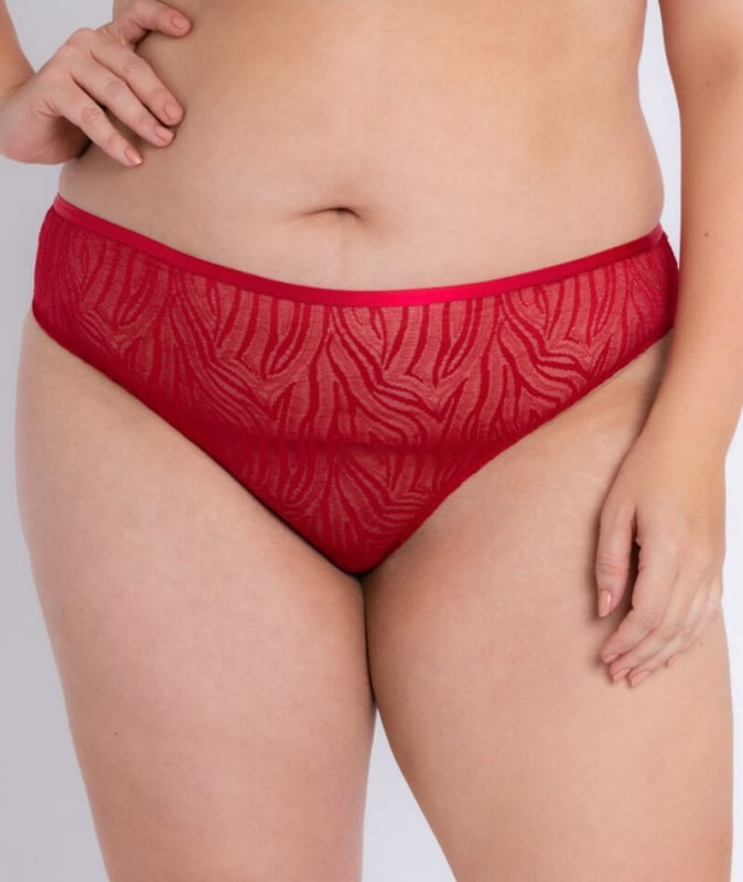 Curvy Kate Lace Daze Brazilian Brief - Lipstick Red Knickers