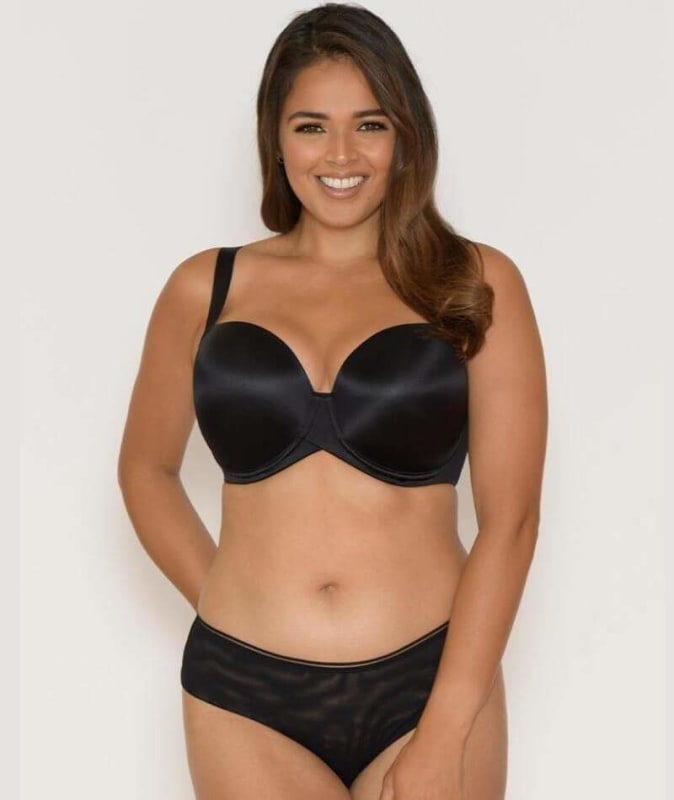 Curvy Kate Smoothie T-Shirt Balcony Moulded Bra - Black Bras